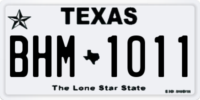 TX license plate BHM1011