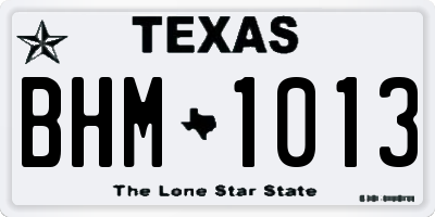 TX license plate BHM1013