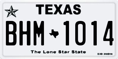 TX license plate BHM1014