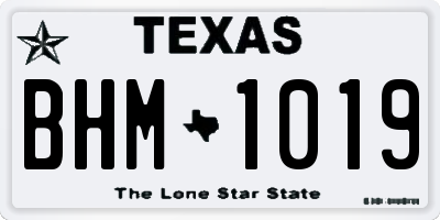 TX license plate BHM1019