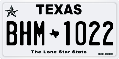 TX license plate BHM1022