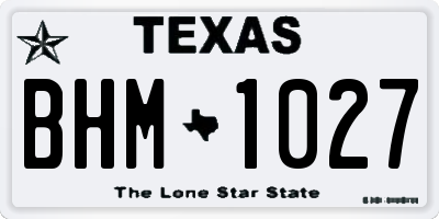 TX license plate BHM1027