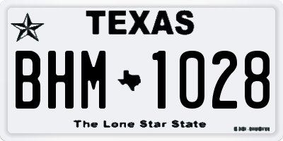 TX license plate BHM1028