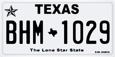 TX license plate BHM1029
