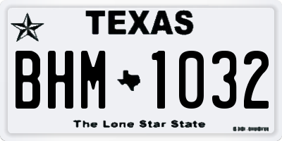 TX license plate BHM1032