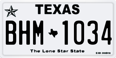 TX license plate BHM1034