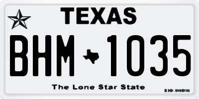 TX license plate BHM1035