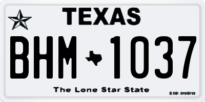TX license plate BHM1037