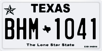 TX license plate BHM1041