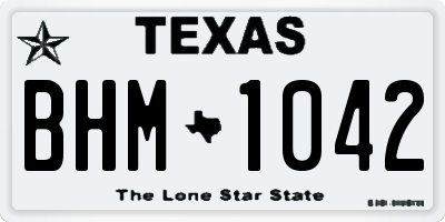 TX license plate BHM1042