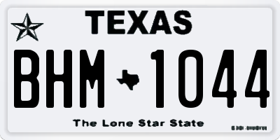TX license plate BHM1044