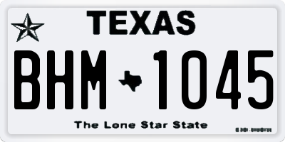 TX license plate BHM1045