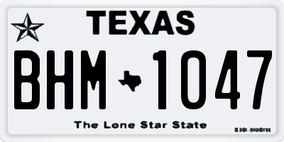 TX license plate BHM1047