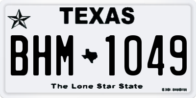 TX license plate BHM1049