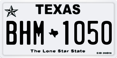 TX license plate BHM1050