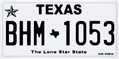 TX license plate BHM1053