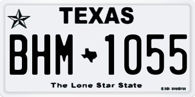 TX license plate BHM1055