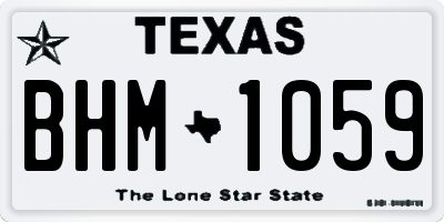 TX license plate BHM1059