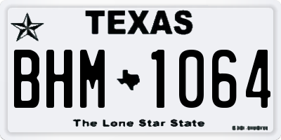TX license plate BHM1064