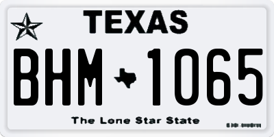 TX license plate BHM1065