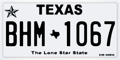 TX license plate BHM1067