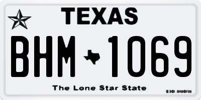 TX license plate BHM1069