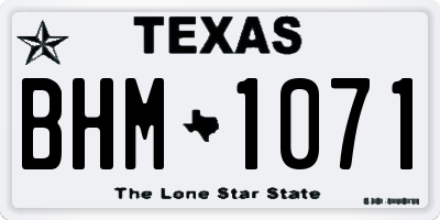 TX license plate BHM1071