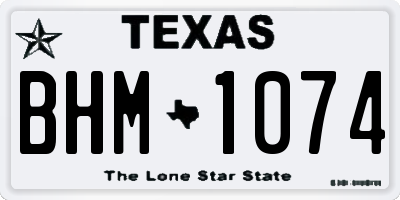 TX license plate BHM1074