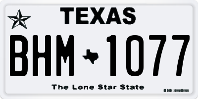 TX license plate BHM1077