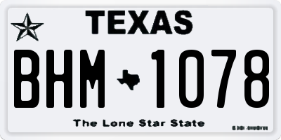 TX license plate BHM1078