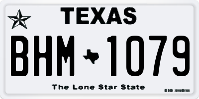 TX license plate BHM1079