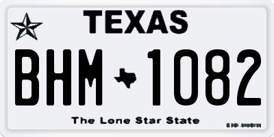 TX license plate BHM1082