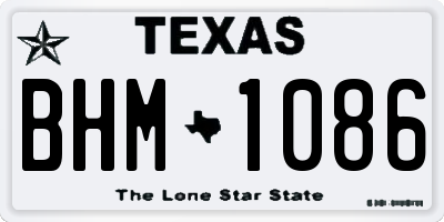 TX license plate BHM1086