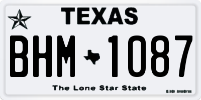 TX license plate BHM1087