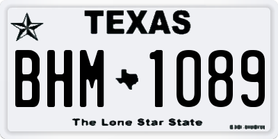TX license plate BHM1089