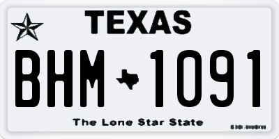 TX license plate BHM1091