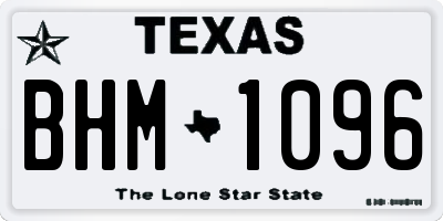 TX license plate BHM1096