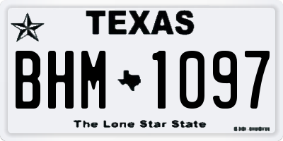 TX license plate BHM1097