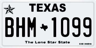 TX license plate BHM1099