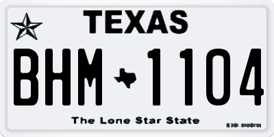 TX license plate BHM1104