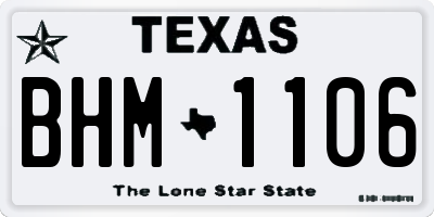 TX license plate BHM1106
