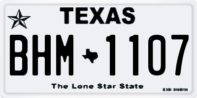 TX license plate BHM1107