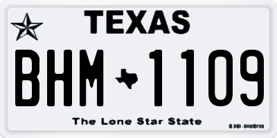 TX license plate BHM1109