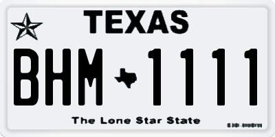 TX license plate BHM1111