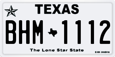 TX license plate BHM1112