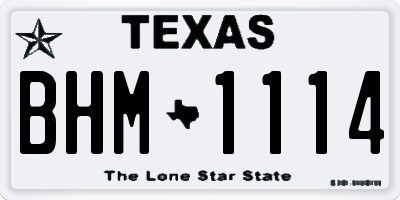 TX license plate BHM1114