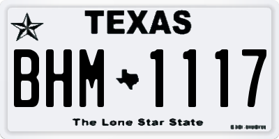 TX license plate BHM1117