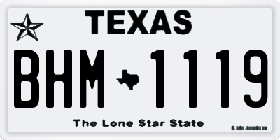TX license plate BHM1119