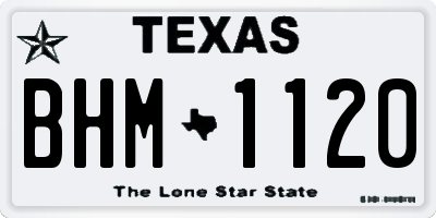 TX license plate BHM1120