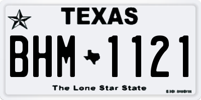 TX license plate BHM1121